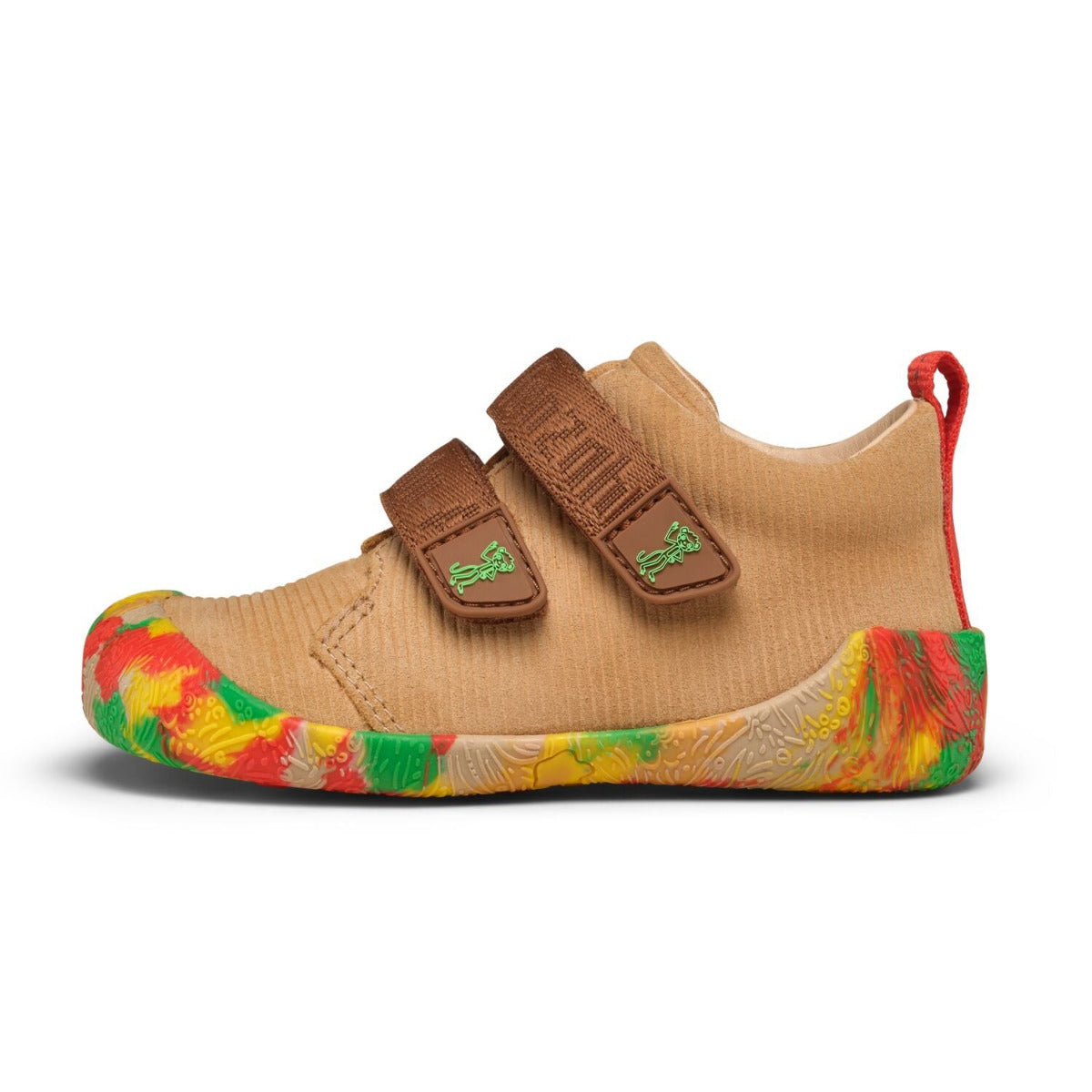 Affenzahn Lauflerner Walky Modell Affe – Brauner Leder-Barfußschuh für Kinder, Seitenansicht