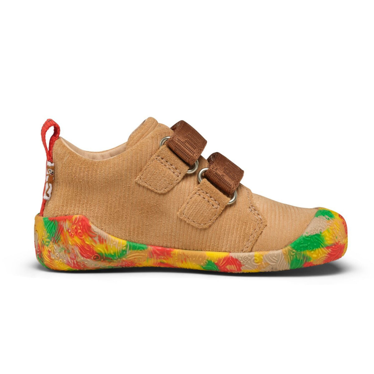 Affenzahn Lauflerner Walky Modell Affe – Brauner Leder-Barfußschuh für Kinder, Seitenansicht innen