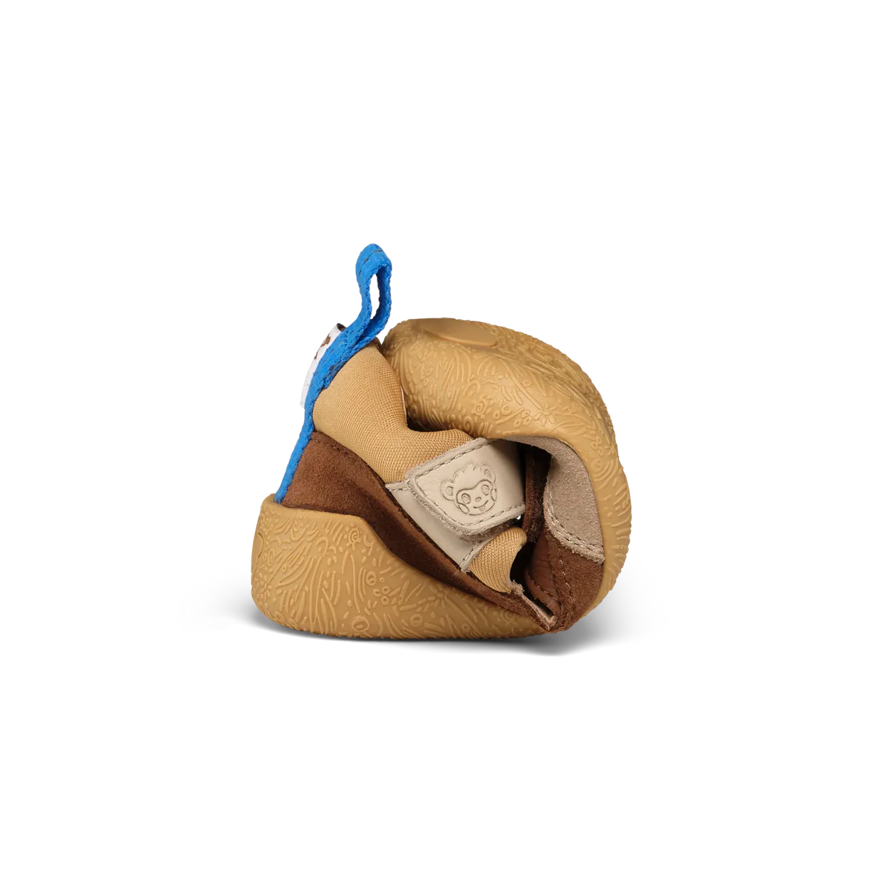 Die beige Affenzahn Freely Lauflerner Sandale, geknautscht