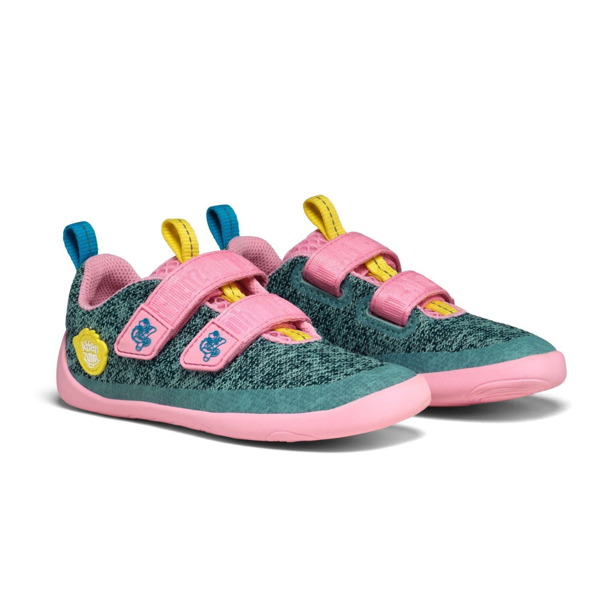 Affenzahn Barfuß-Sneaker für schmale Füße, Modell Chamäleon in türkis und rosa, Profilansicht Hauptbild