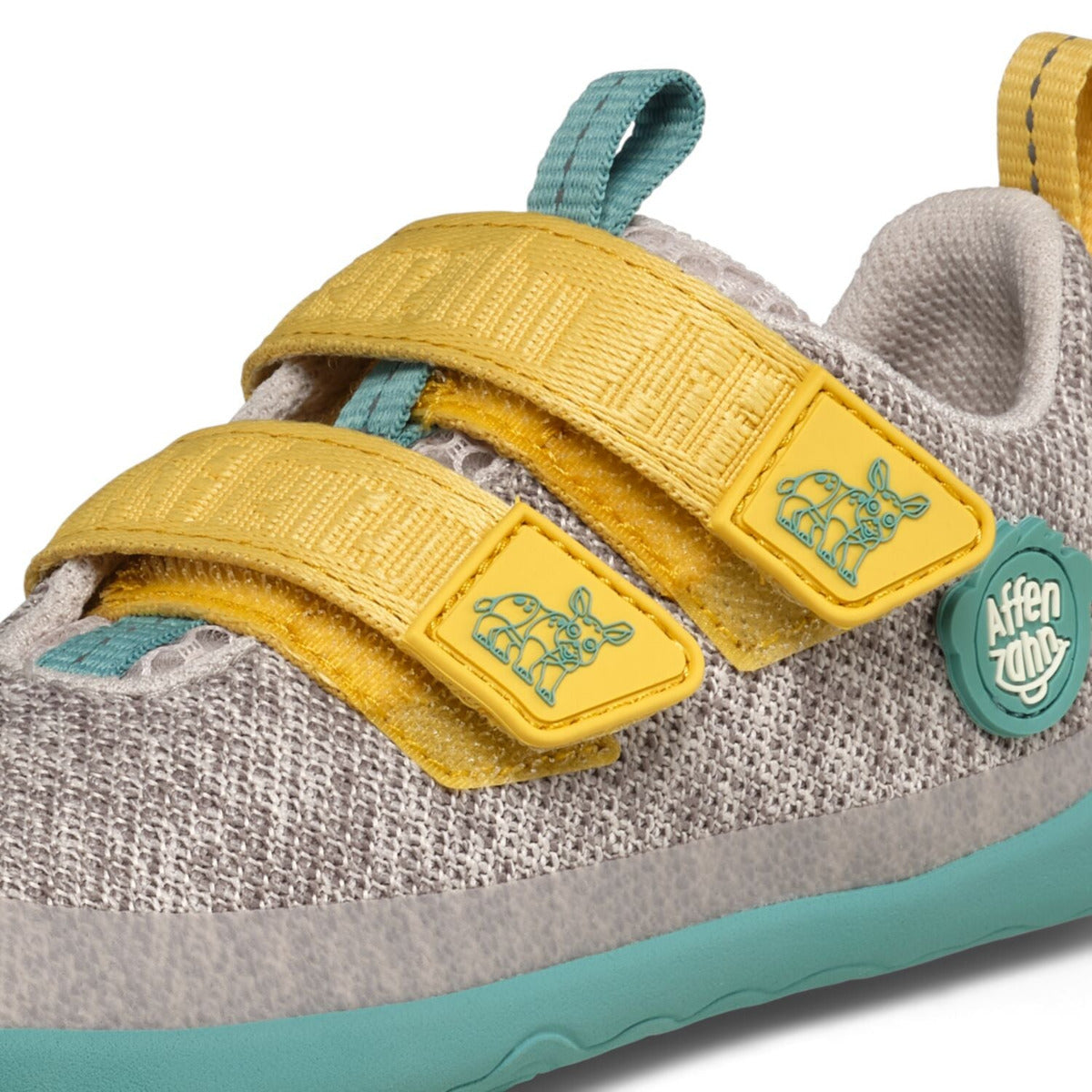 Affenzahn Halbschuh Knit Happy – Atmungsaktiver Barfußschuh für Kinder Modell Nashorn – Nahansicht