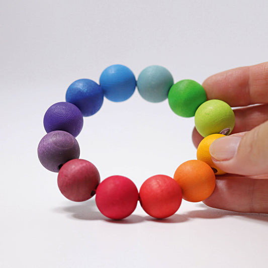 Perlenring, Regenbogen, Holz, Grimms