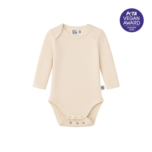 Baby Body Langarm | cute beige