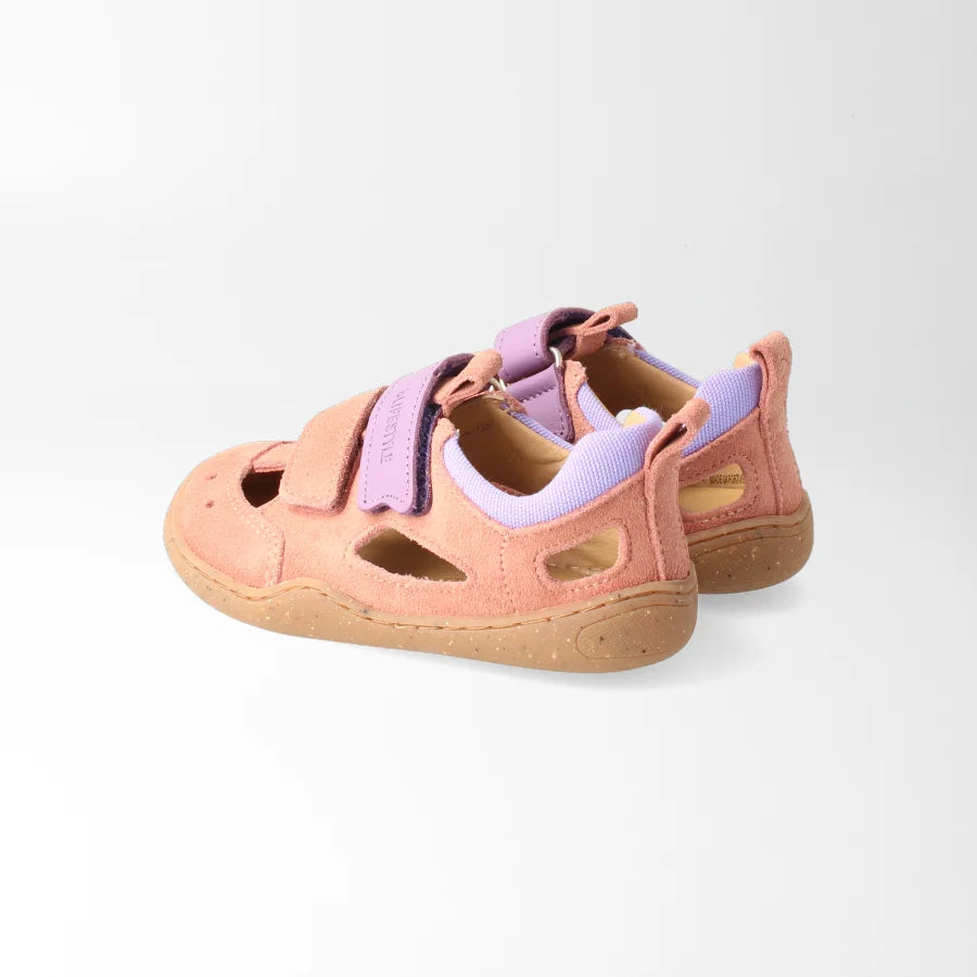 bLIFESTYLE Barfußsandale kammmolchSTYLE in Wolkenrosa für Mädchen, Fersenansicht