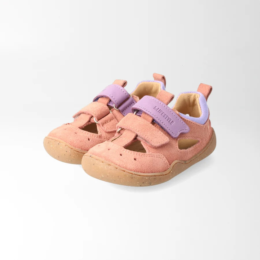 bLIFESTYLE Barfußsandale kammmolchSTYLE in Wolkenrosa für Mädchen, Ansicht von Vorne