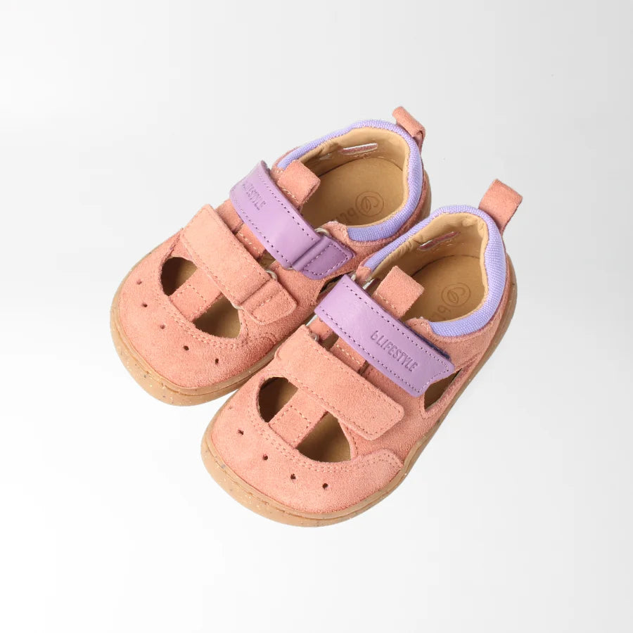 bLIFESTYLE Barfußsandale kammmolchSTYLE in Wolkenrosa für Mädchen, Ansicht von oben