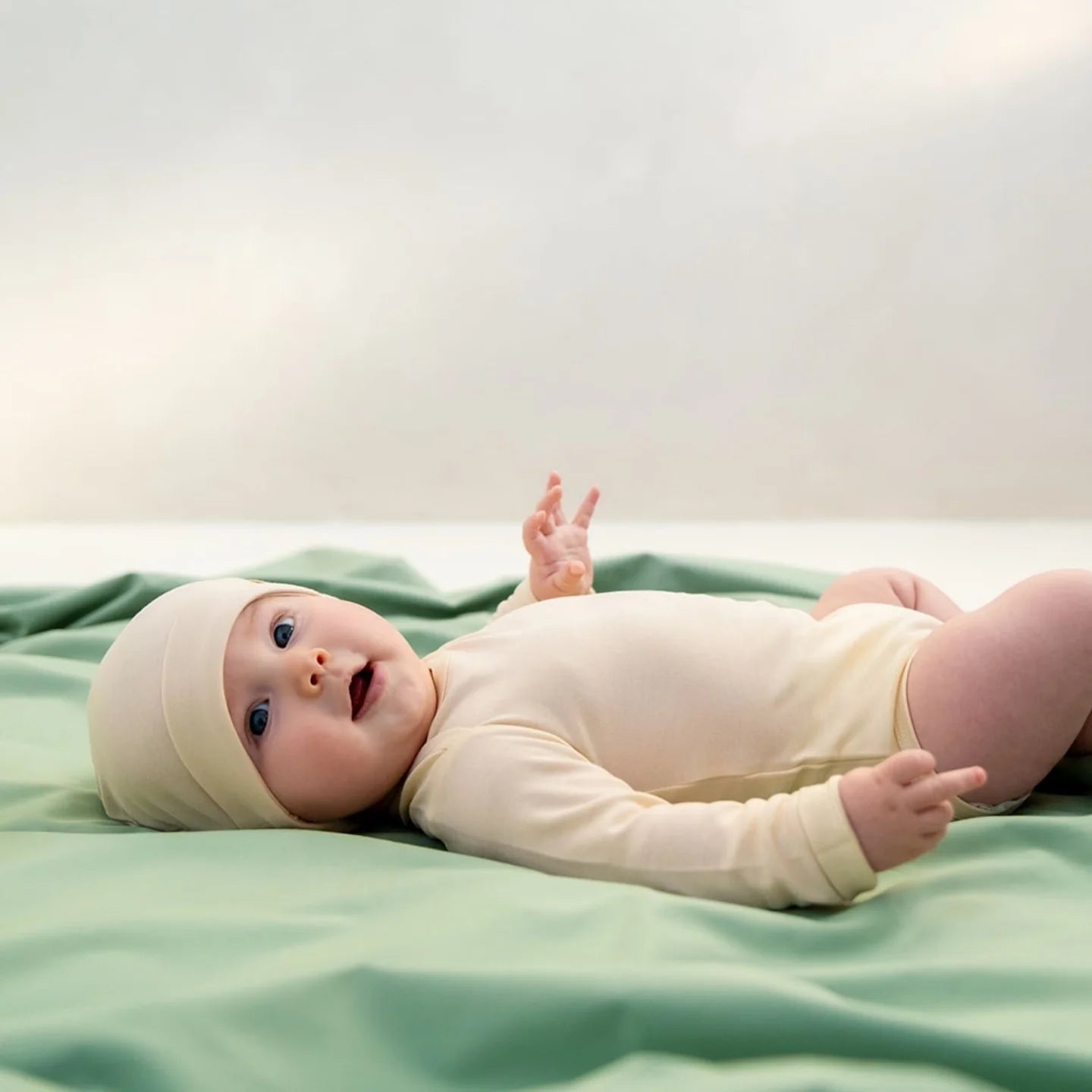Baby Body Langarm | cute beige
