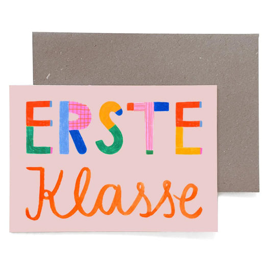 Grußkarte zur Einschulung "Erste Klasse"