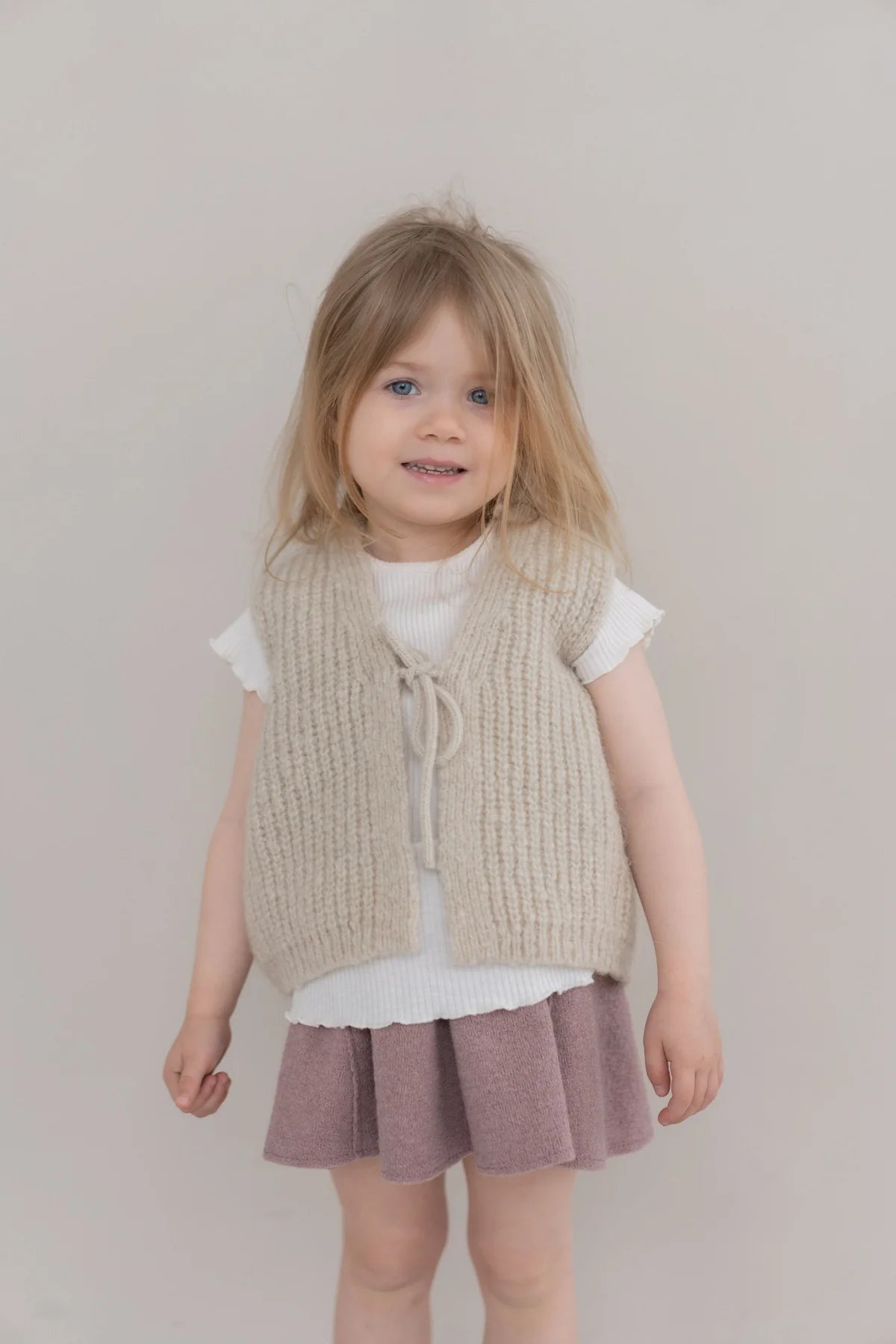 HALFEN Kinder Grobstrick Weste – Alpaka, Merino & Seide (Made in Germany)