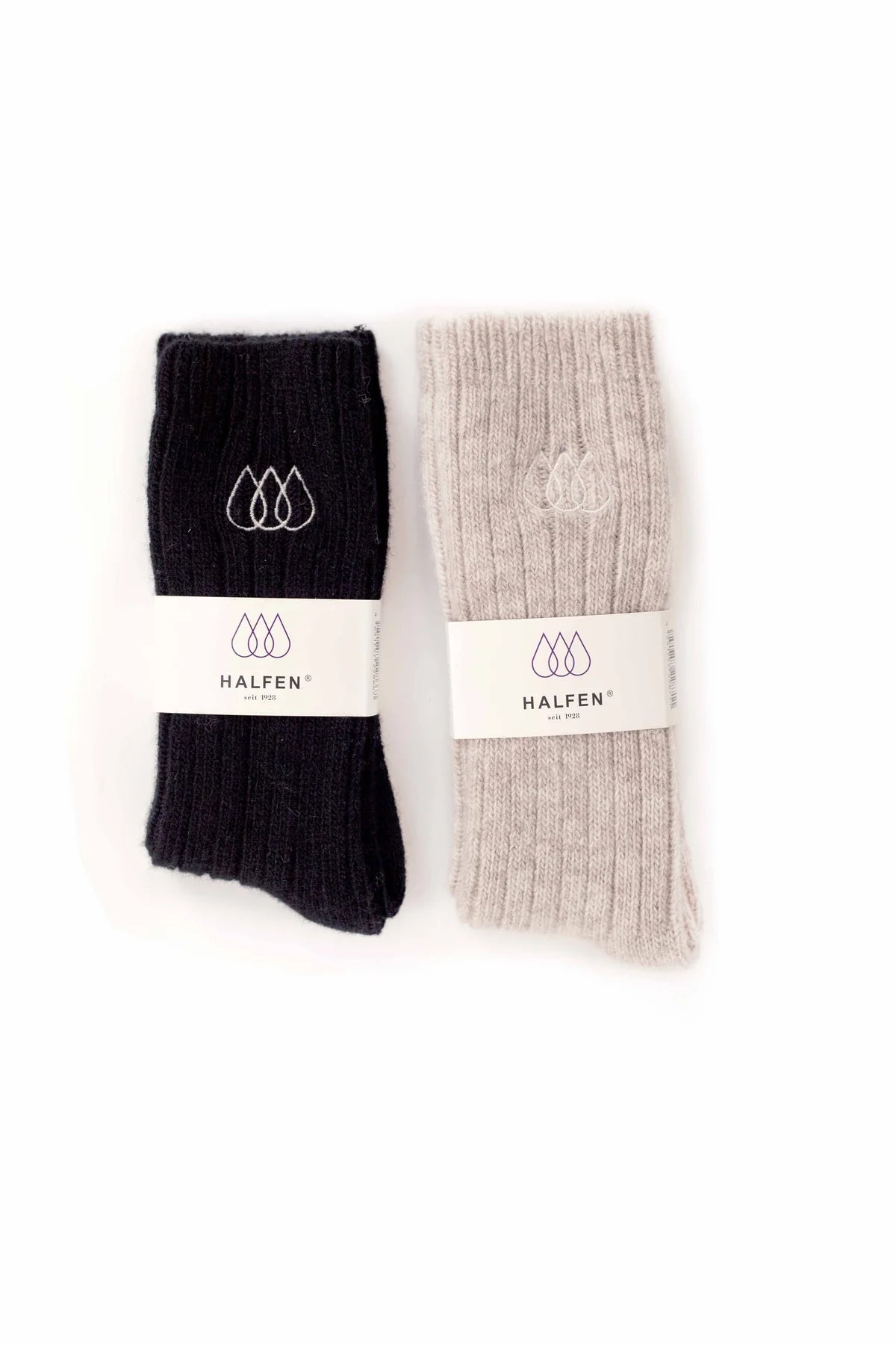 HALFEN Klassische Wollsocken – Rippen-Design aus 100 % Schurwolle