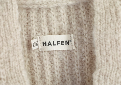HALFEN Kinder Grobstrick Weste – Alpaka, Merino & Seide (Made in Germany)