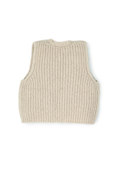 HALFEN Kinder Grobstrick Weste – Alpaka, Merino & Seide (Made in Germany)