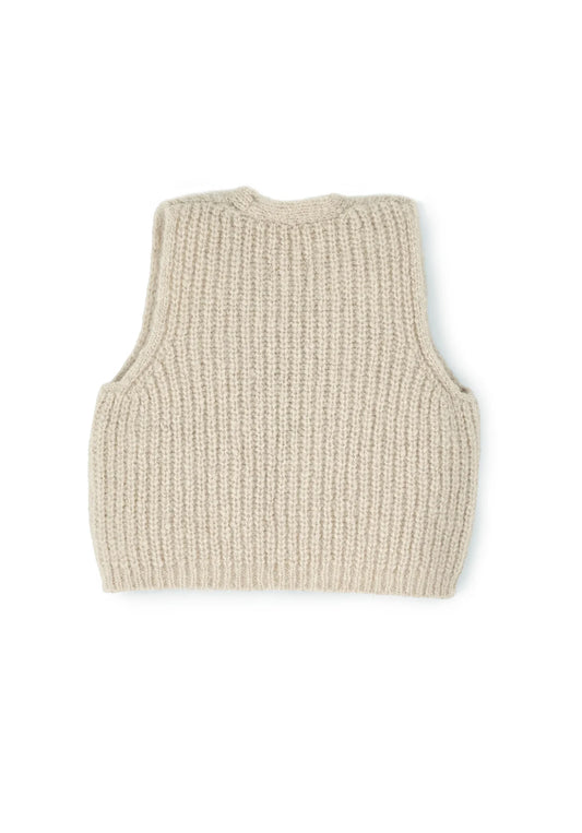 HALFEN Kinder Grobstrick Weste – Alpaka, Merino & Seide (Made in Germany)