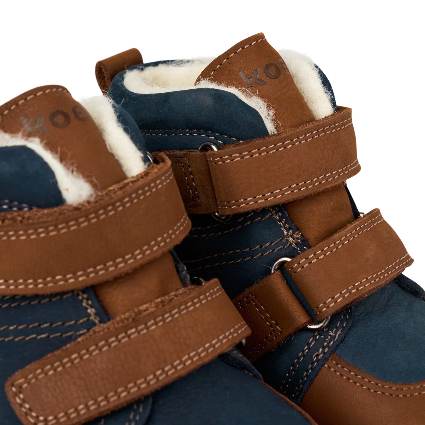 Kasi Wool TEX HighCut Klettschuh Winter - extra breit - navy/braun | Koel