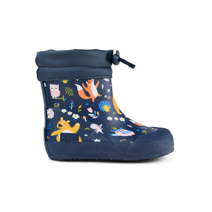 Koel WIBI SOLID WELLIE PRINT Tiere in dunkelblau mit Zugband, Seitenansicht