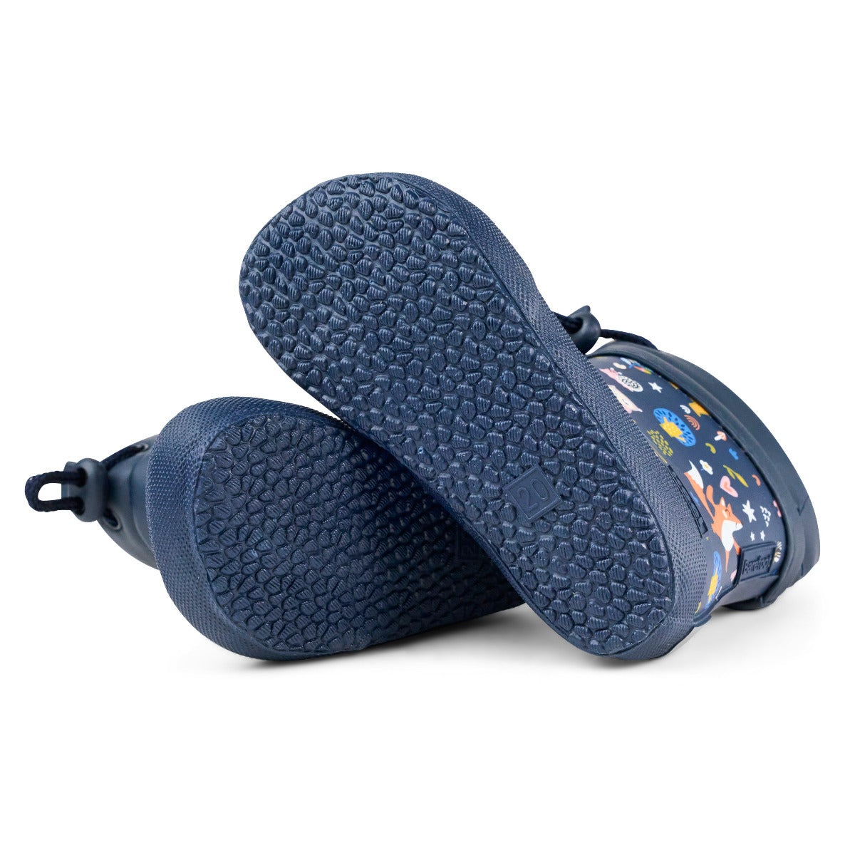 Koel WIBI SOLID WELLIE PRINT Tiere in dunkelblau mit Zugband, Sohle