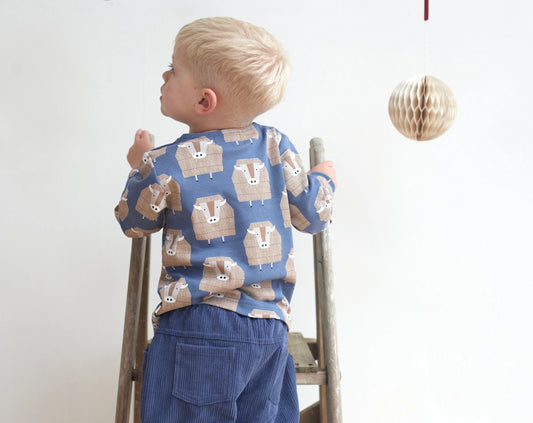 Langarmshirt aus Biobaumwolle mit Büffeln, unisex | pigeon