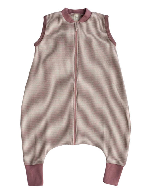 Schlafsack ohne Ärmel mit Füßen aus Wolle-Seide-mix, mauve