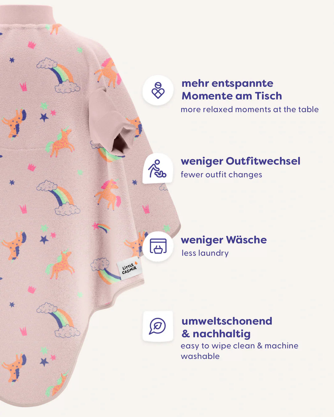 Weiches Frottee Ärmellätzchen Boo Signature im Rainbow Dreams Design, Funktionen
