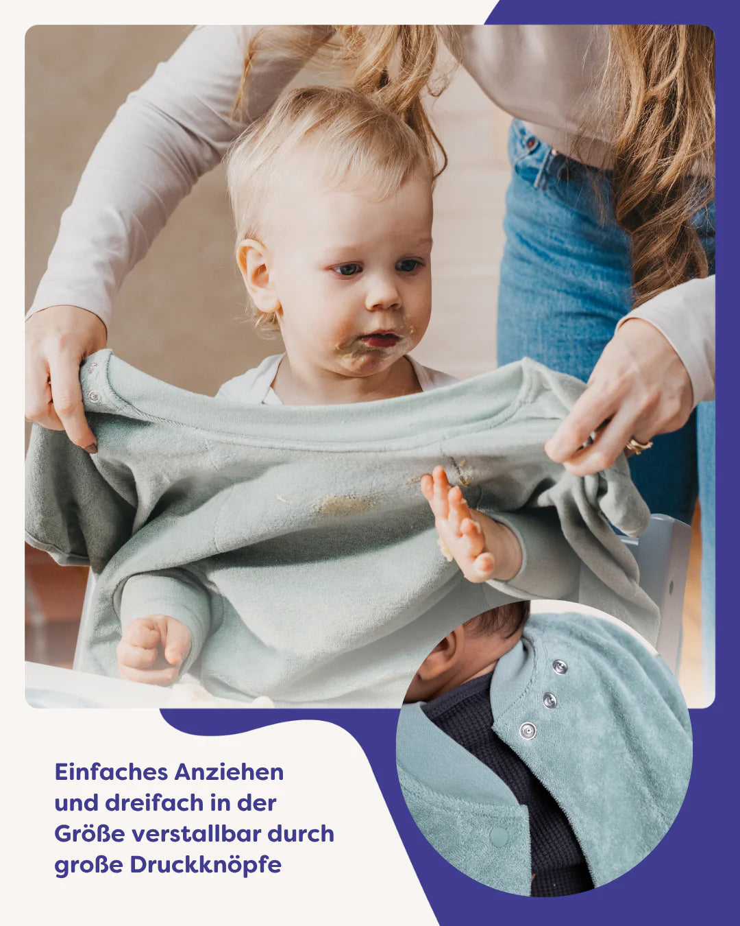 Weiches Frottee Ärmellätzchen Little Casimir Boo Signature im Sky Racers Design - am Modell