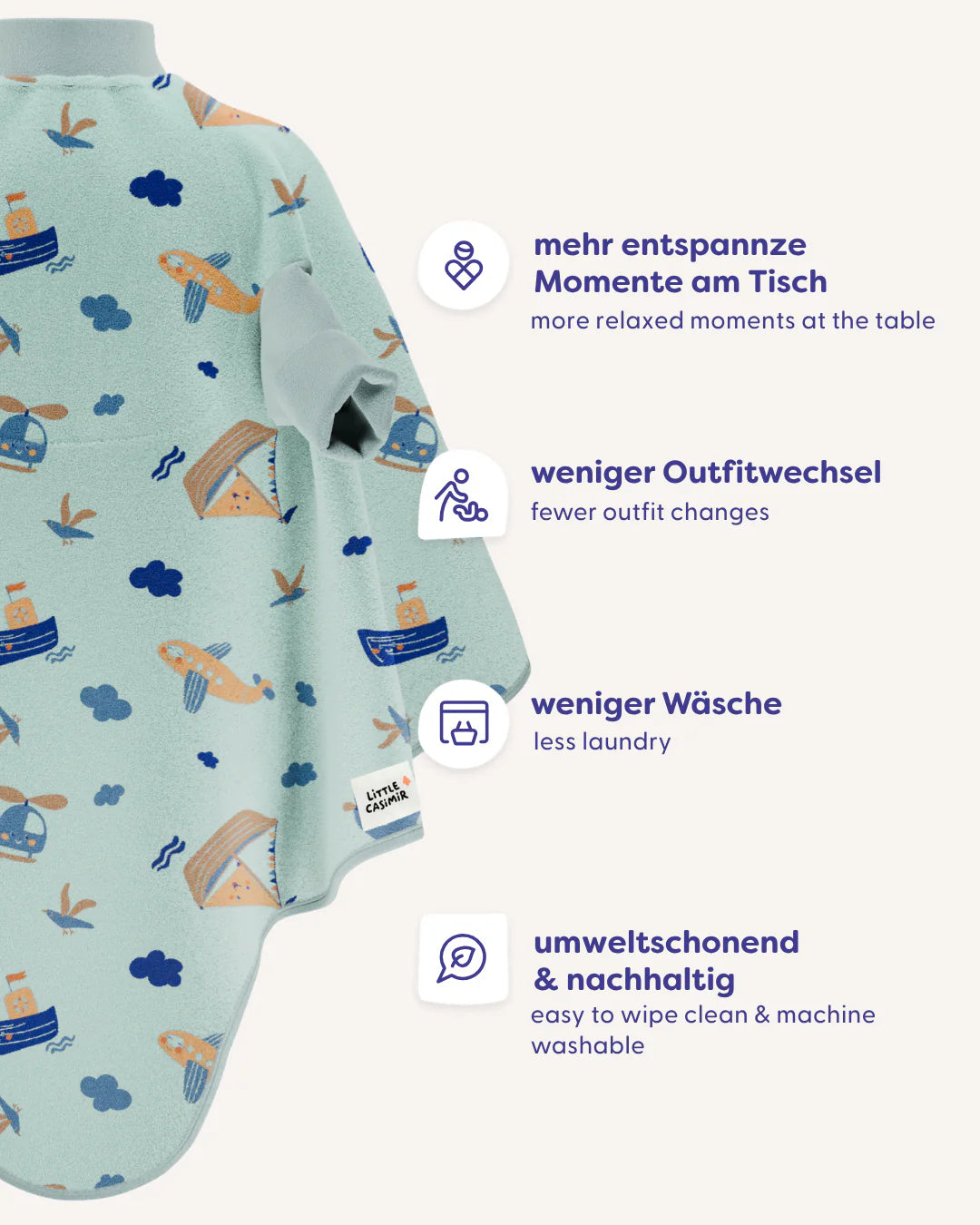 Lätzchen "Boo" Frottee. Little Voyager. wasserdicht | Little Casimir