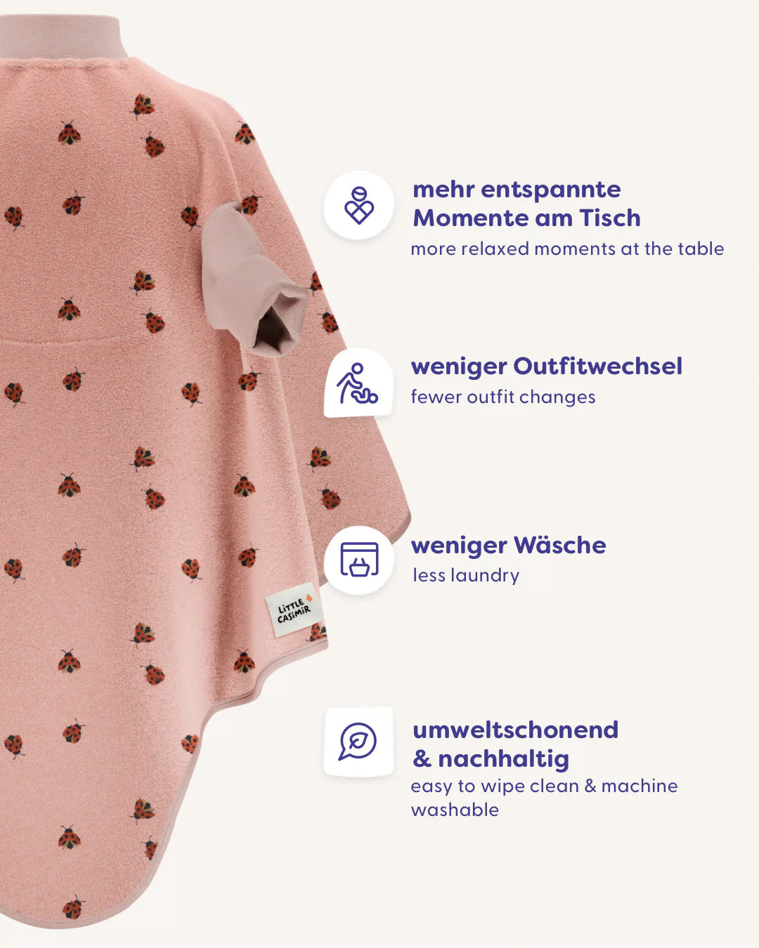 Lätzchen Punkte. Frottee. Love Bugs. wasserdicht | Little Casimir