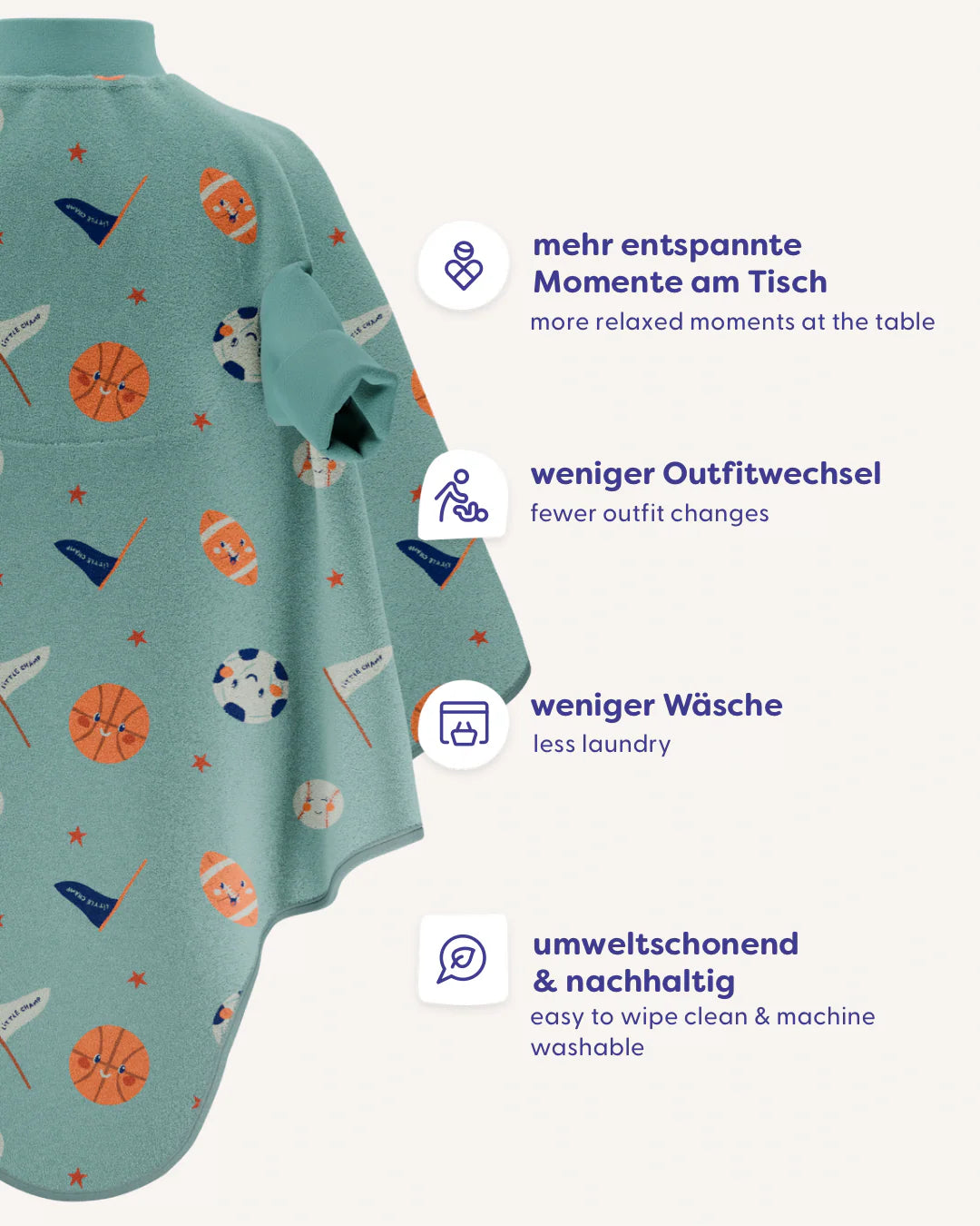 Lätzchen "Boo" Frottee. Tiny Champ. wasserdicht | Little Casimir