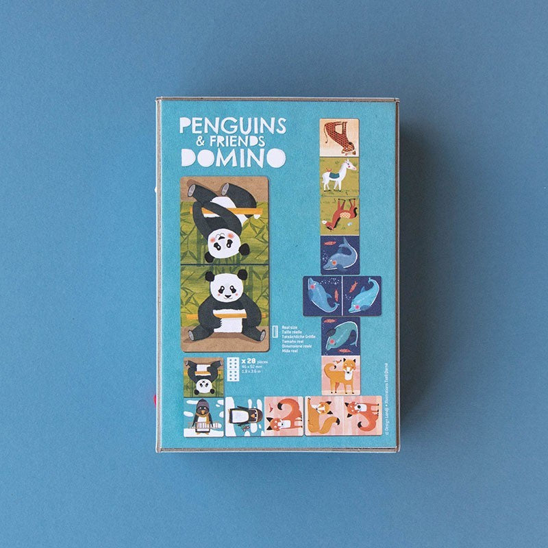 Londji Domino Spiel PENGUINS_FRIENDS, Rückseite Verpackung