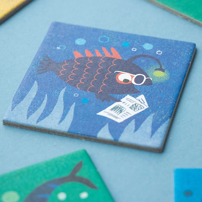 Londji Ocean Memory Spiel mit wunderschönen Meeresbewohner Illustrationen - Memorykarte Fisch