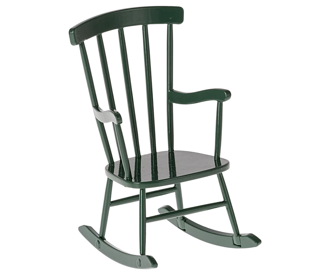 Mäuse-Schaukelstuhl – Dunkelgrün (Metall) | Maileg