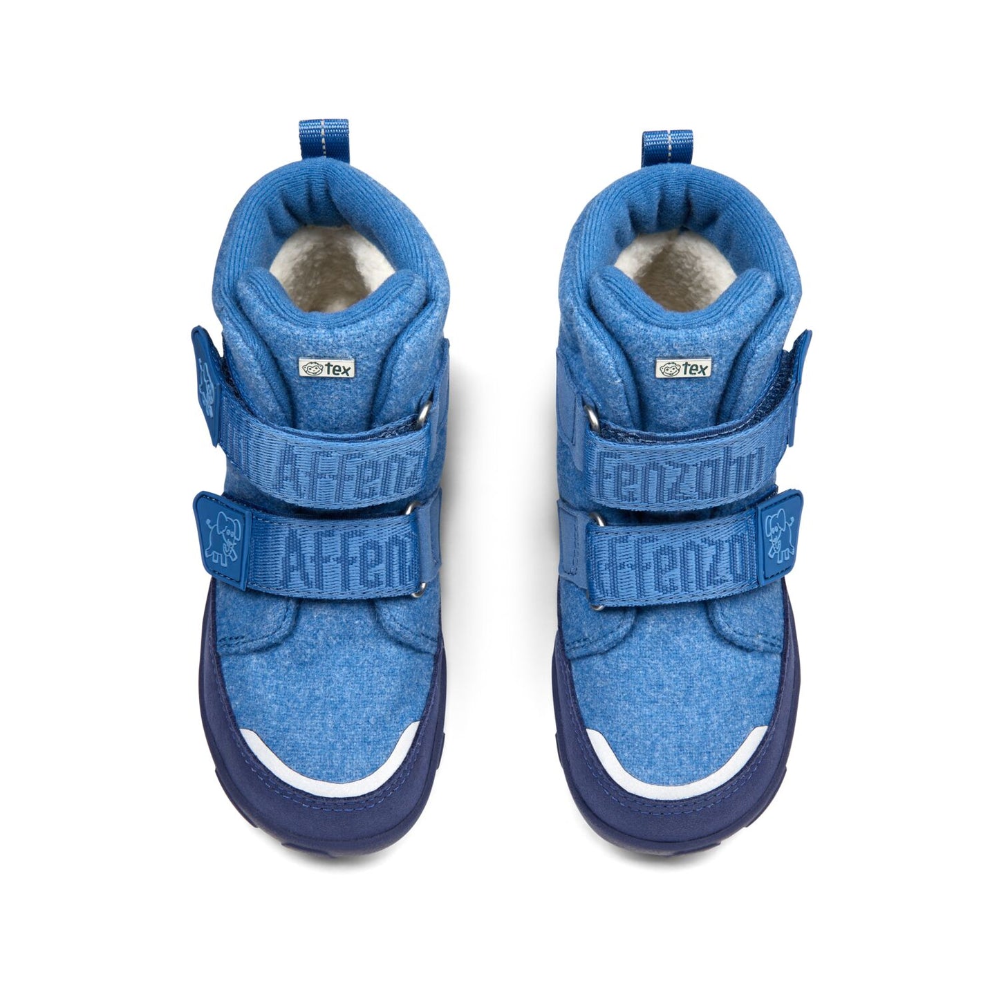 Barfußschuh mit Texmembran und Klettverschluss, von oben