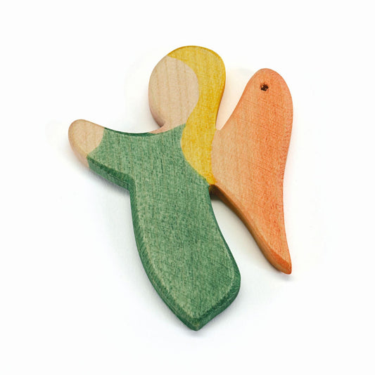 Grüner Ostheimer Engel-Anhänger aus Holz für den Weihnachtsbaum
