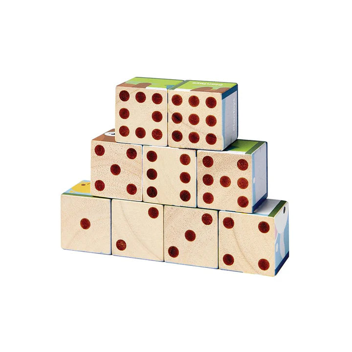 Würfelpuzzle Bilder und Zahlen