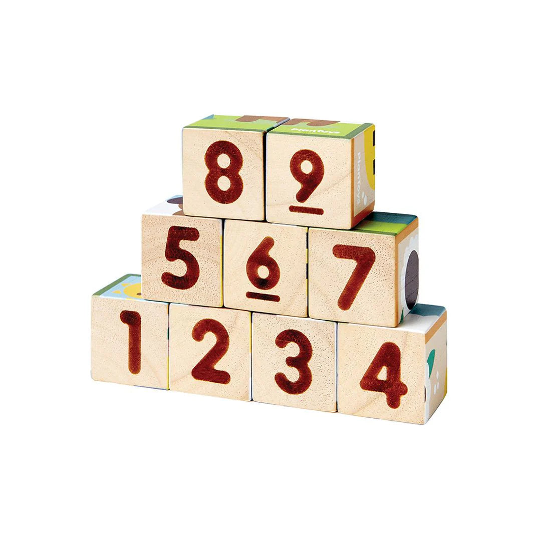 Würfelpuzzle Bilder und Zahlen