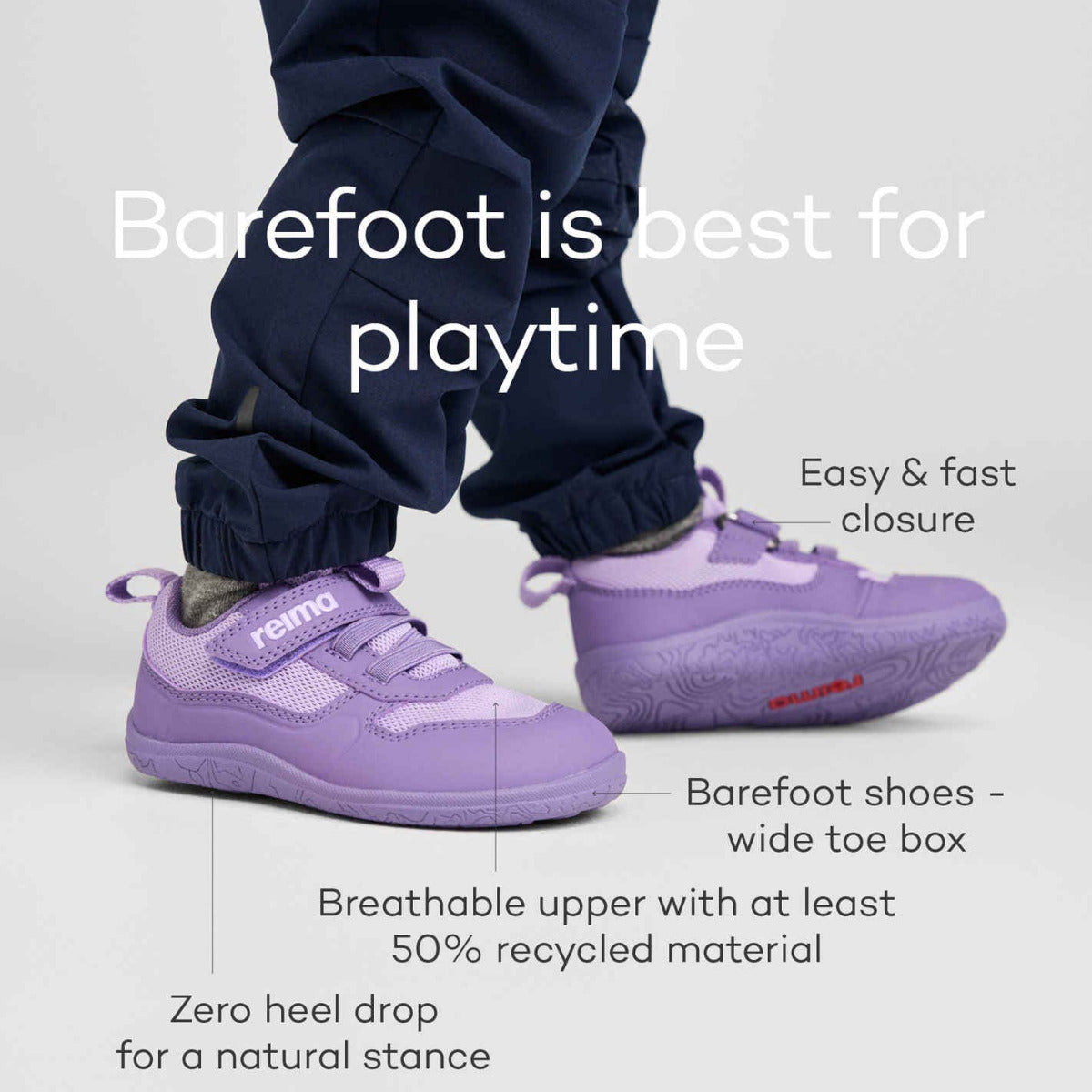 Reima Barfußschuhe Telmin für Kids mit mittelbreiten Füßen und höherem Spann, Werbebanner