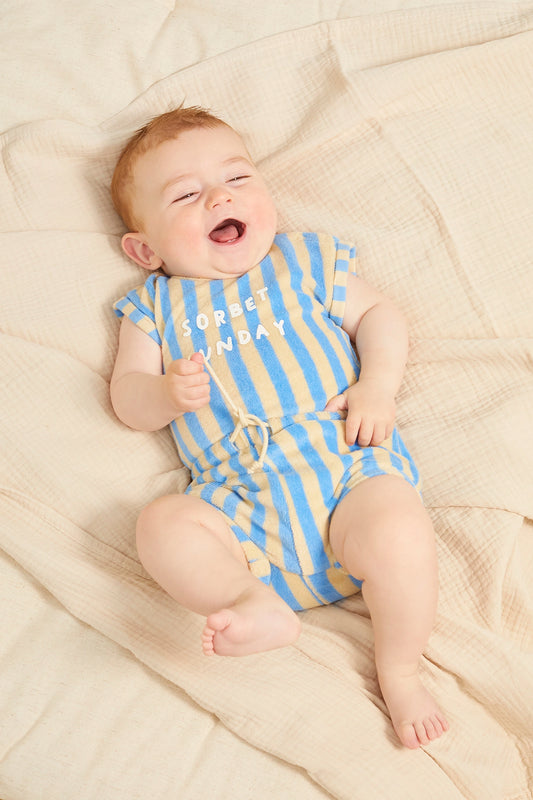 Terry Baby Short. Frottee. Gestreift