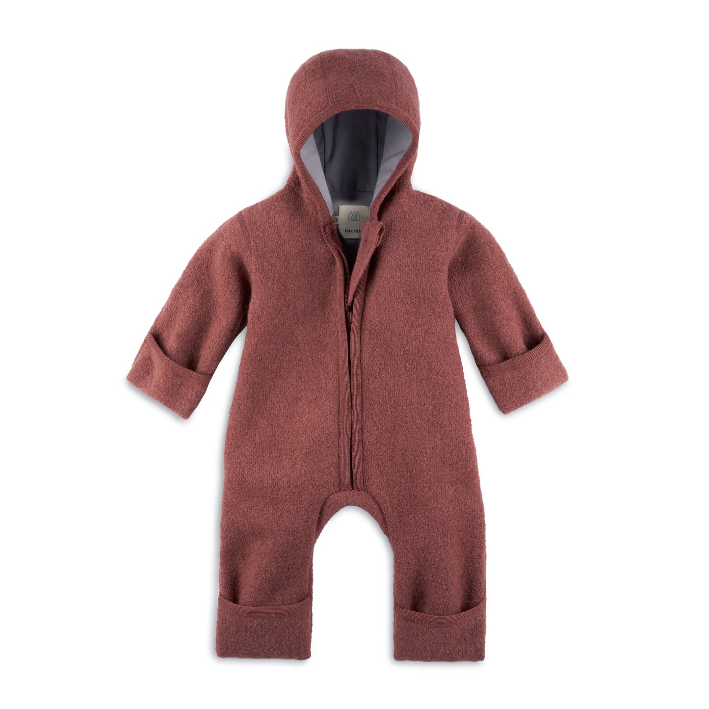 Wollwalk Overall mit Reißverschluß - Bio - kastanie | halfen