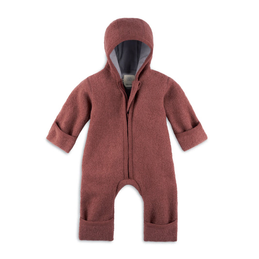 Wollwalk Overall mit Reißverschluß - Bio - kastanie | halfen