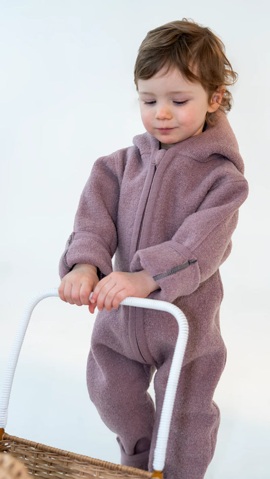 Wollwalk Overall mit Reißverschluß - Bio - mauve | halfen