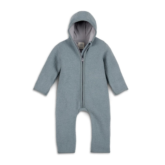 Wollwalk Overall mit Reißverschluß - Bio - rauchblau | halfen