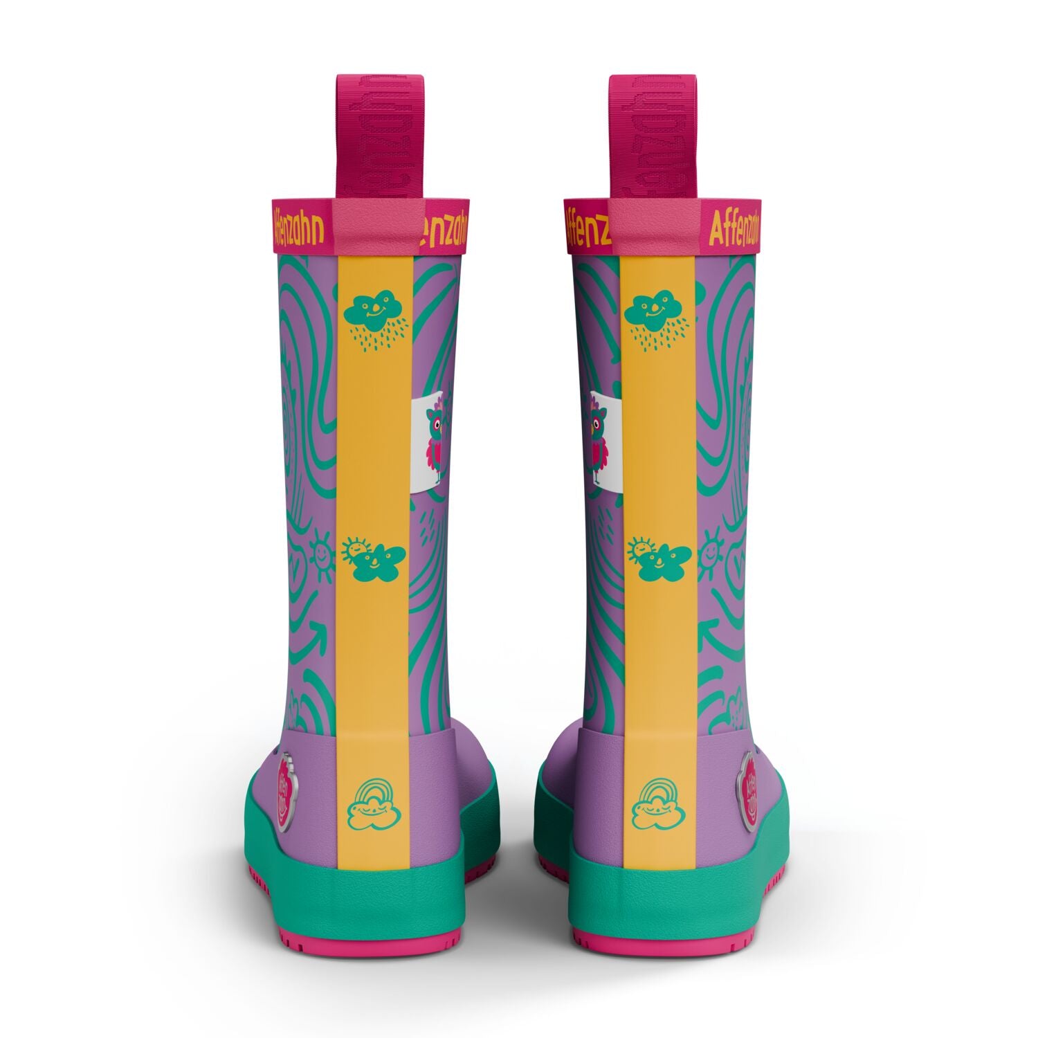 Affenzahn Barfuß-Gummistiefel Eule Lila Barfußsohle2