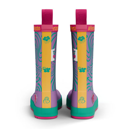 Affenzahn Barfuß-Gummistiefel Eule Lila Barfußsohle2