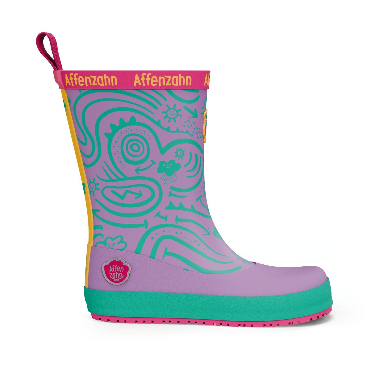 Affenzahn Barfuß-Gummistiefel Eule Lila Barfußsohle3