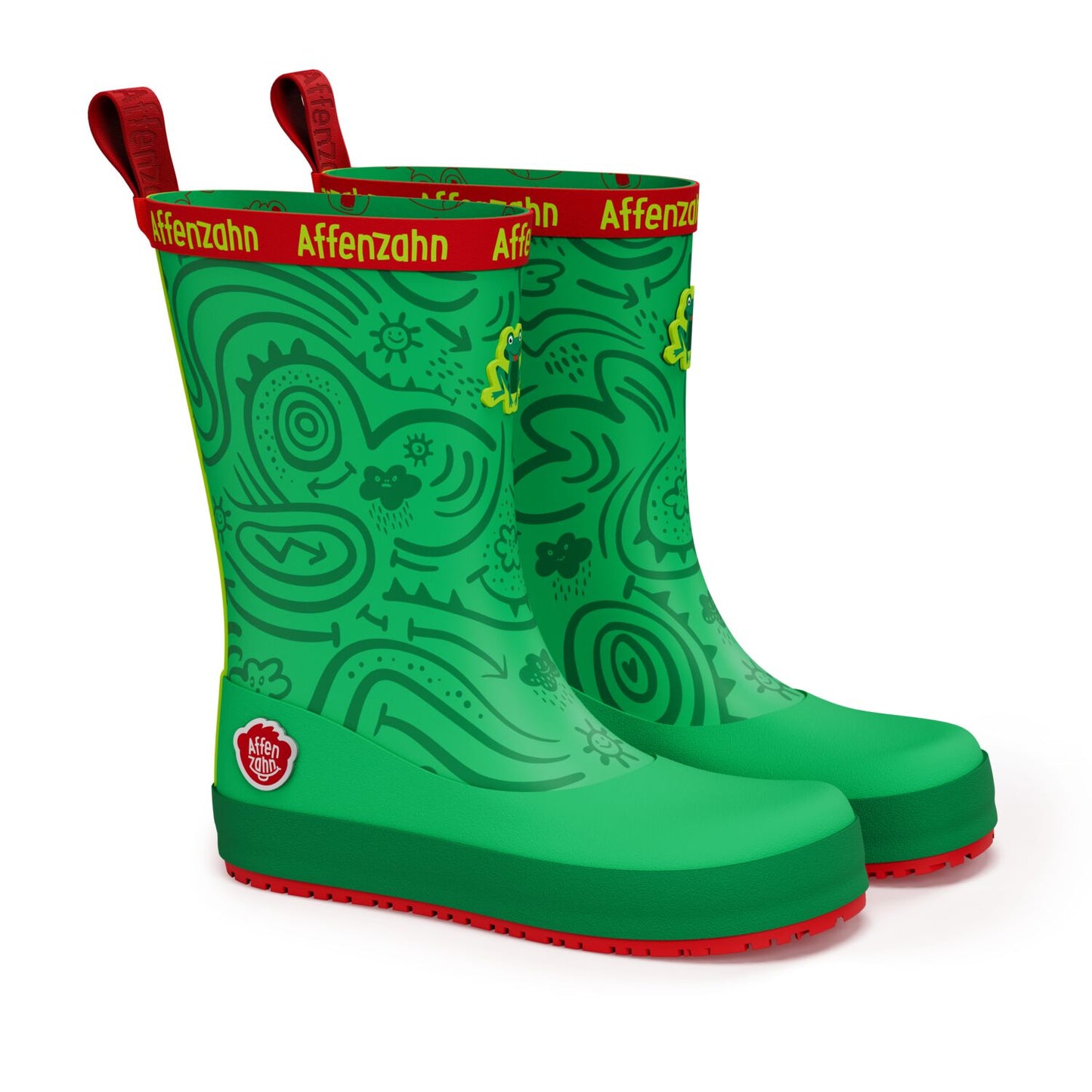 Affenzahn Barfuß-Gummistiefel Frosch Grün Flexibel-1