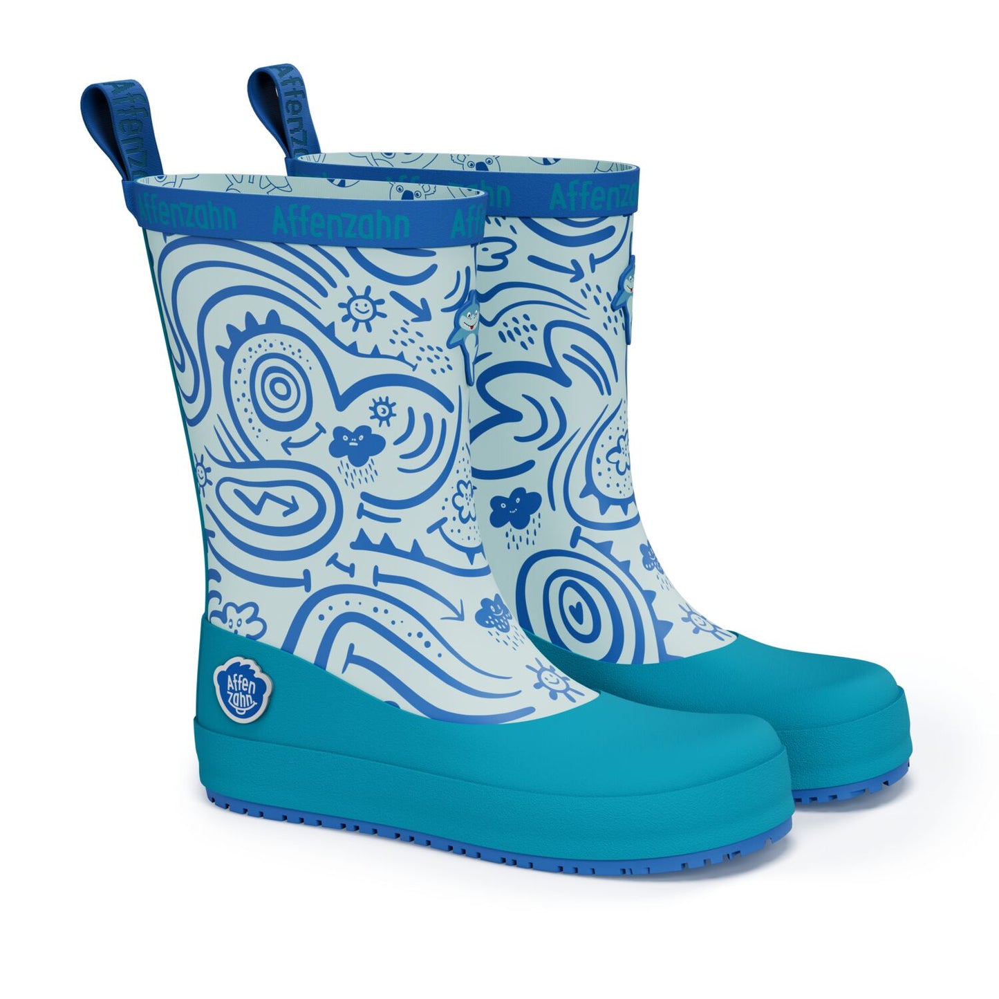 Affenzahn Barfuß-Gummistiefel Hai Blau Kinder-Regenstiefel1