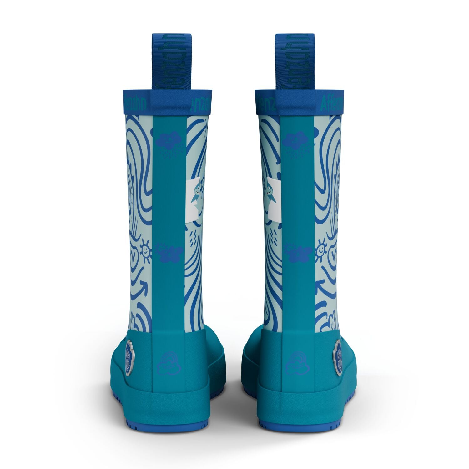 Affenzahn Barfuß-Gummistiefel Hai Blau Kinder-Regenstiefel2