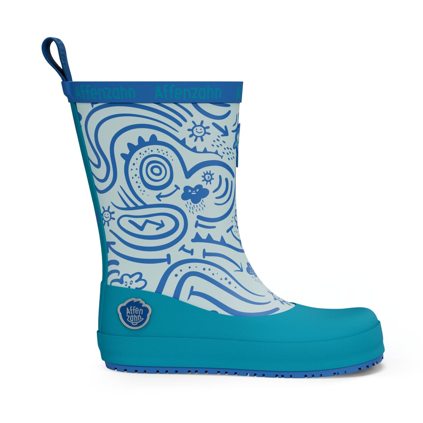 Affenzahn Barfuß-Gummistiefel Hai Blau Kinder-Regenstiefel3
