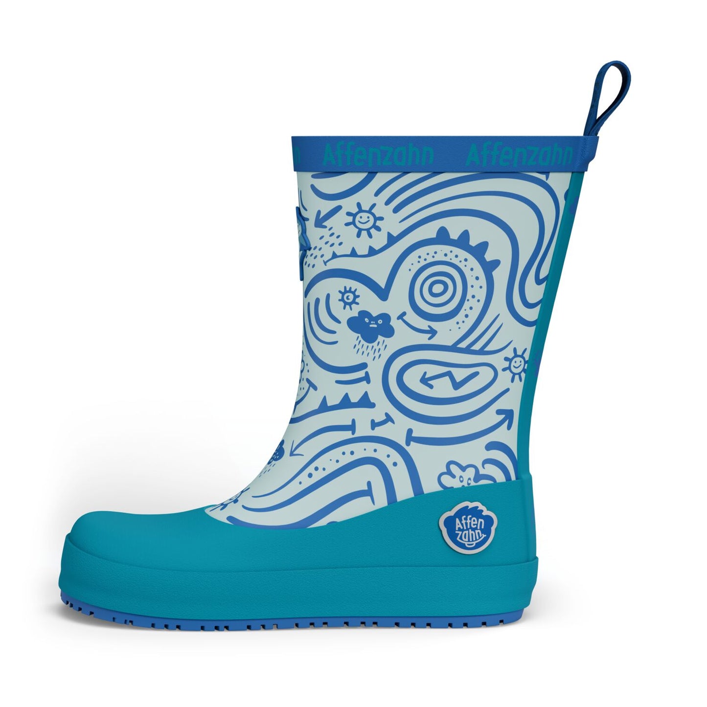 Affenzahn Barfuß-Gummistiefel Hai Blau Kinder-Regenstiefel4