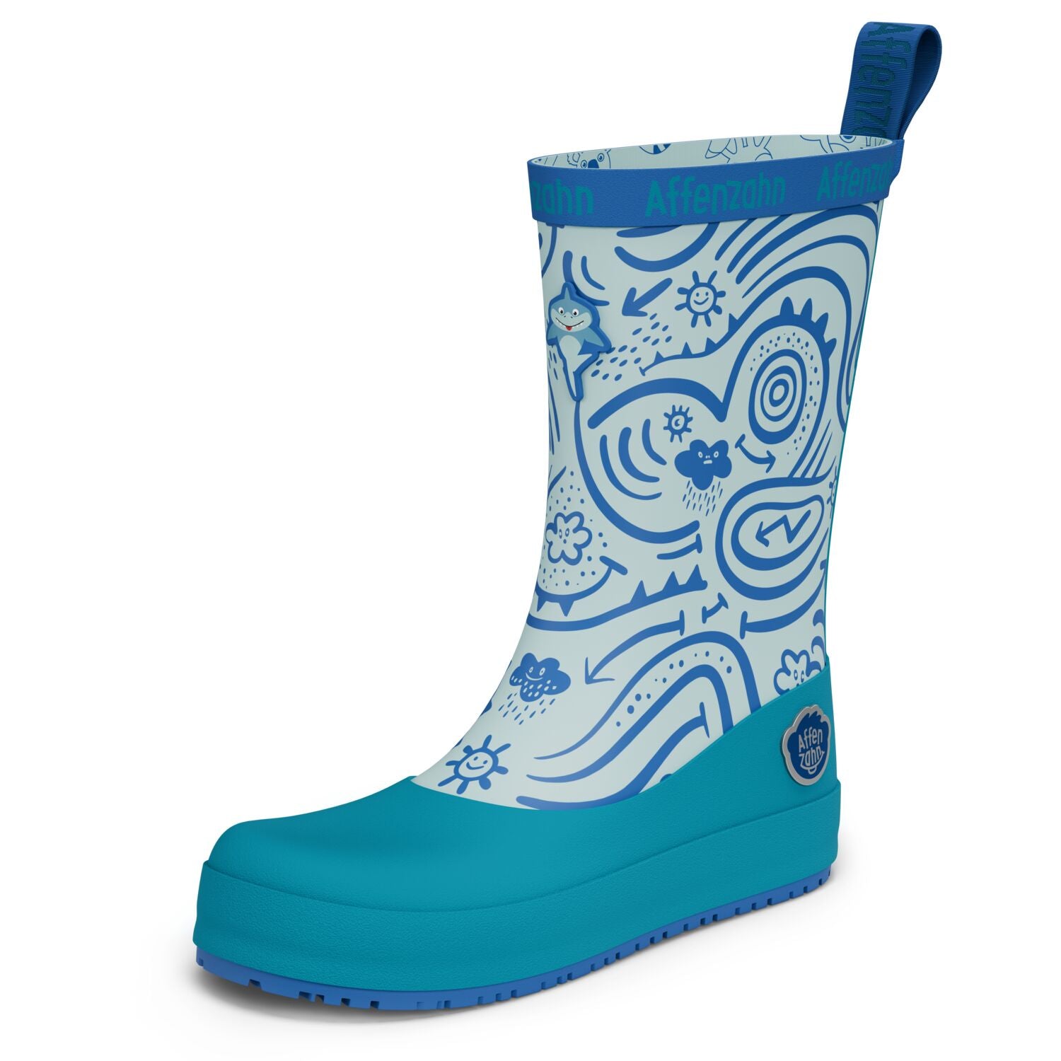 Affenzahn Barfuß-Gummistiefel Hai Blau Kinder-Regenstiefel9