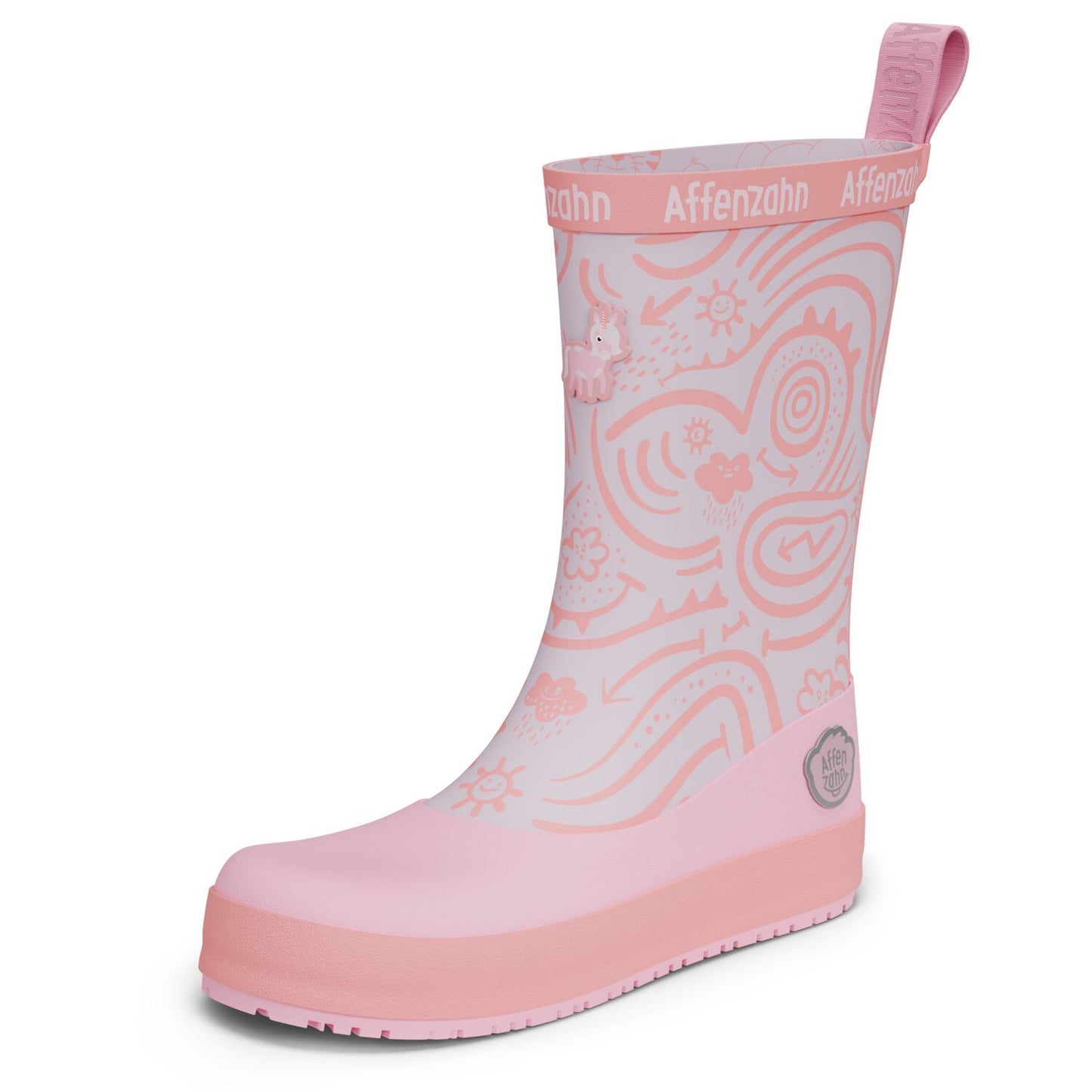 Affenzahn Barfuß-Gummistiefel Einhorn Rosa Wasserdicht-9